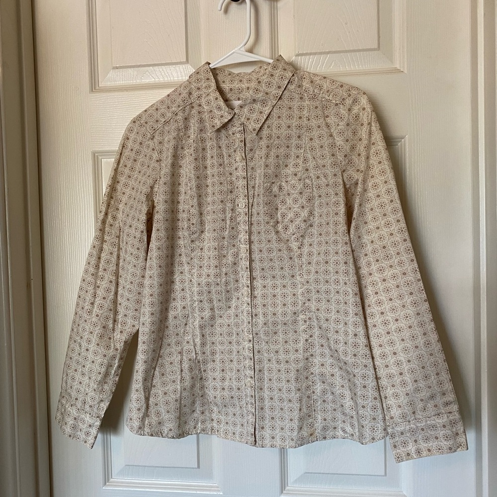 Men's Beige Patterned Shirt